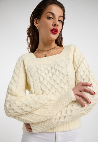 Pullover 'Tylin' di faina in bianco