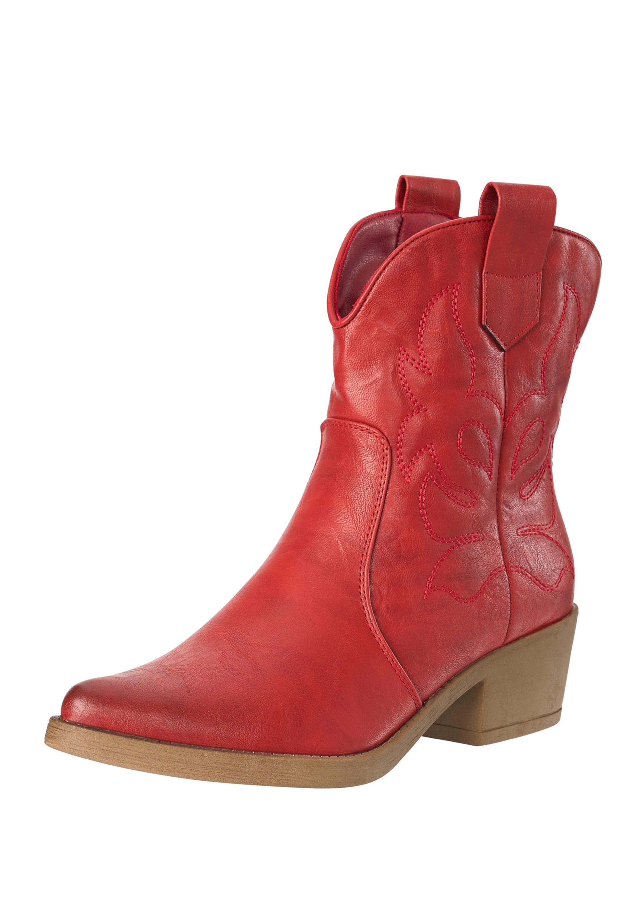 Salinyang Cowboylaarzen in Rood: voorkant