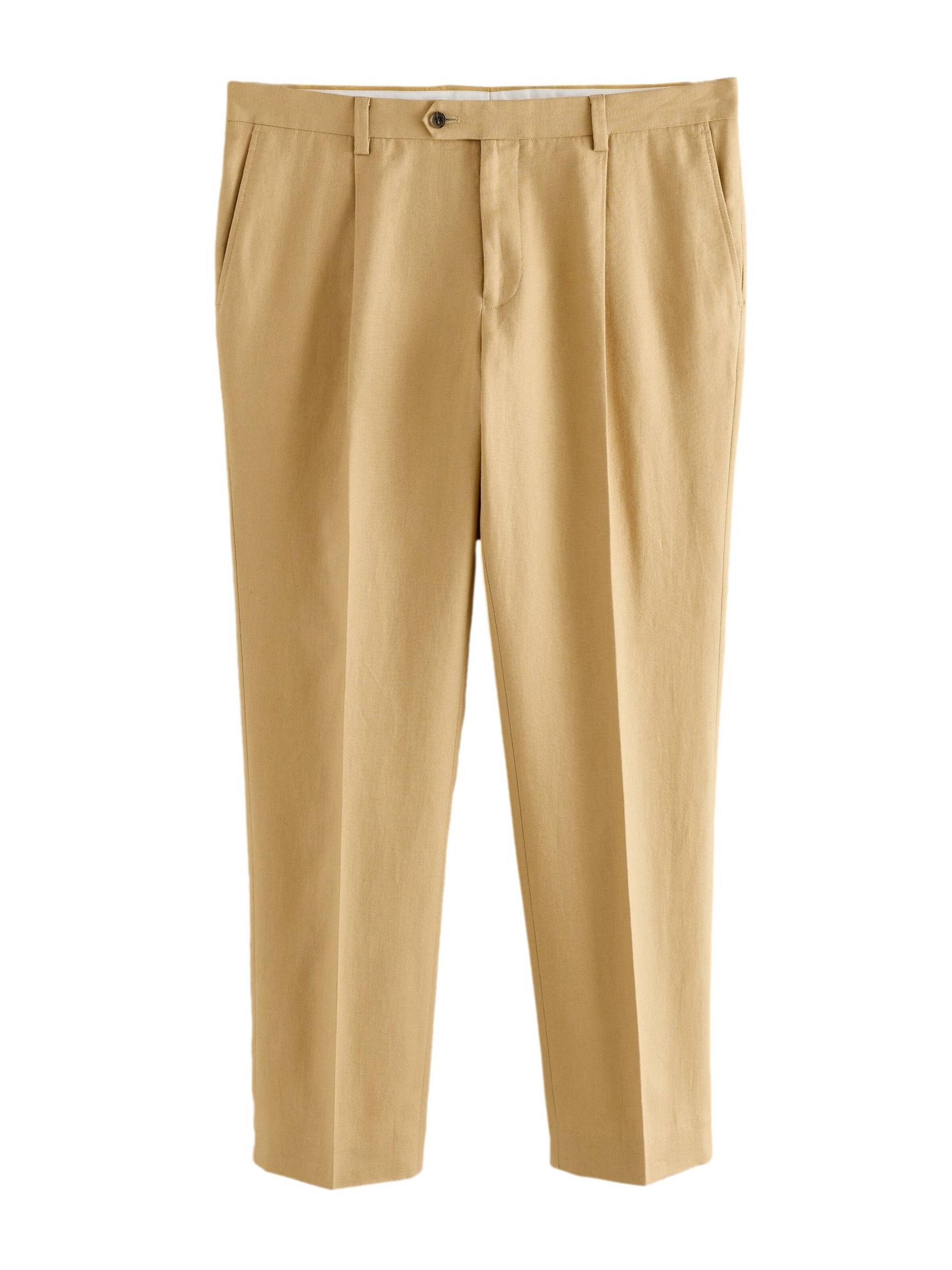 Next - regular Pantalón de pinzas 'N. Premium' en amarillo: frente