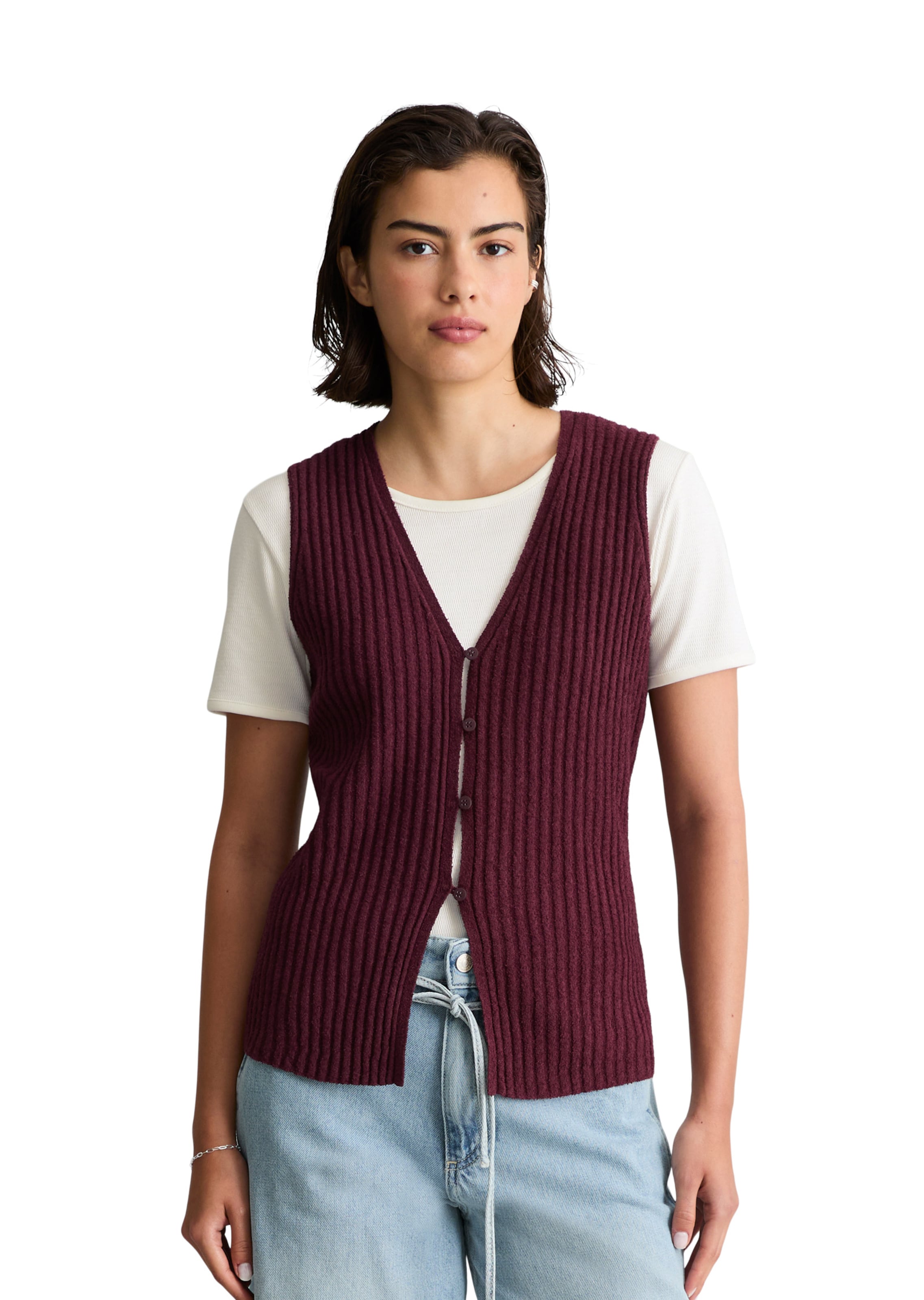 Cardigan Marc O'Polo DENIM en rouge : devant