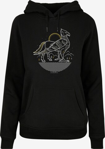 F4NT4STIC Sweatshirt 'Harry Potter Buckbeak Line Art with Ladies Basic' in Zwart: voorkant