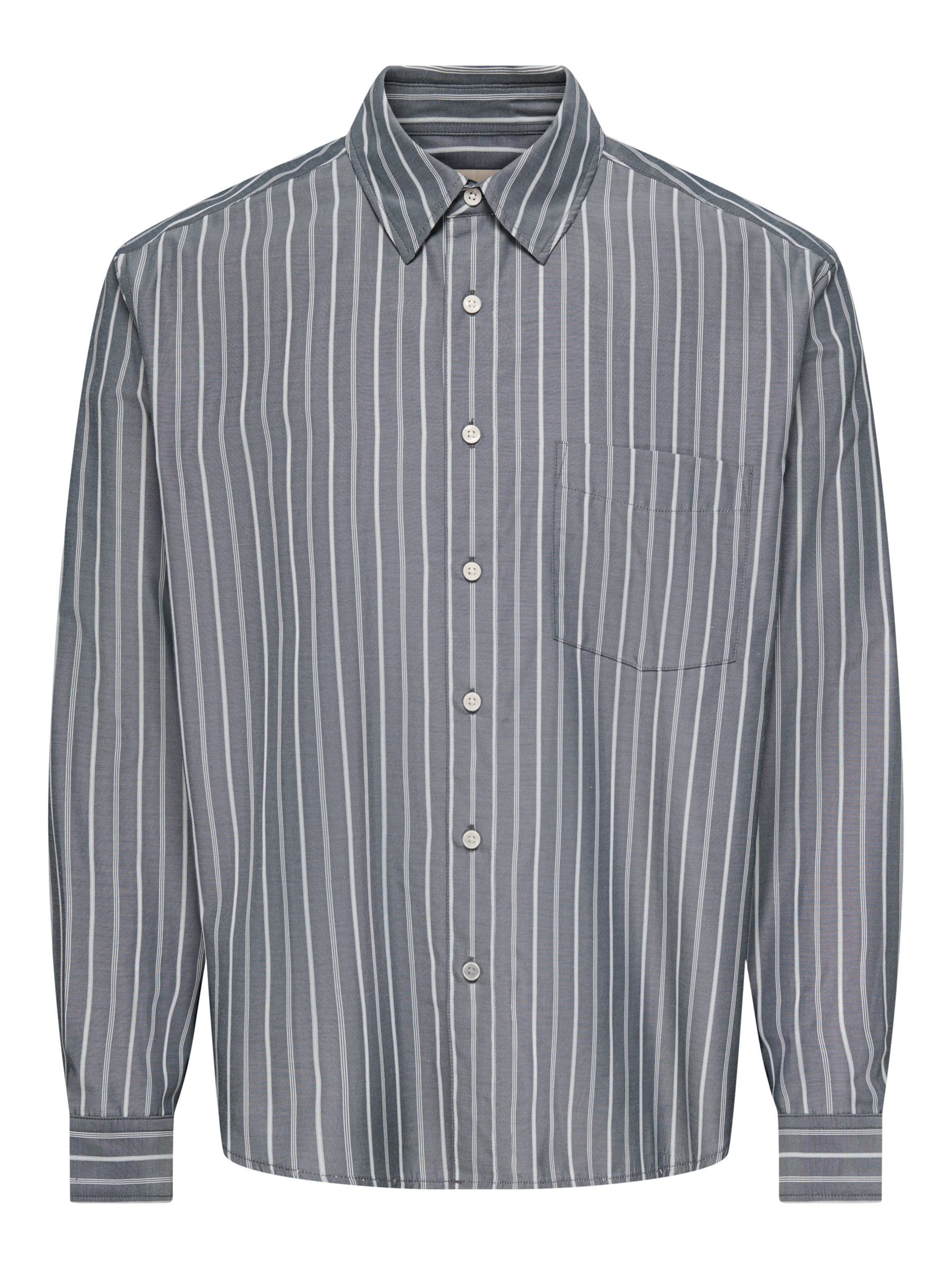 Only & Sons - Ajuste confortable Camisa 'ONSBury' en gris: frente