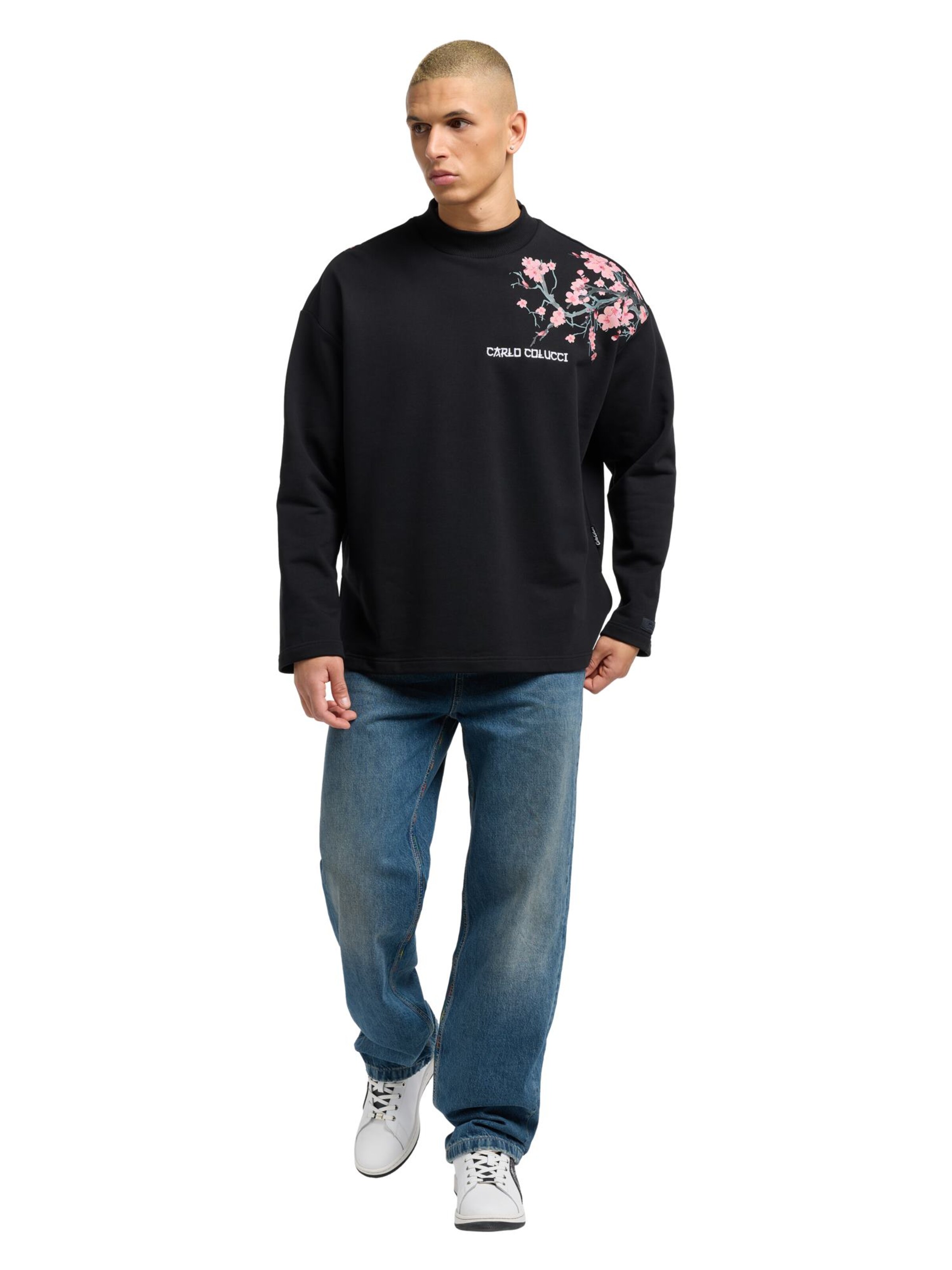 Carlo Colucci Sweatshirt 'Dragogna' in Zwart