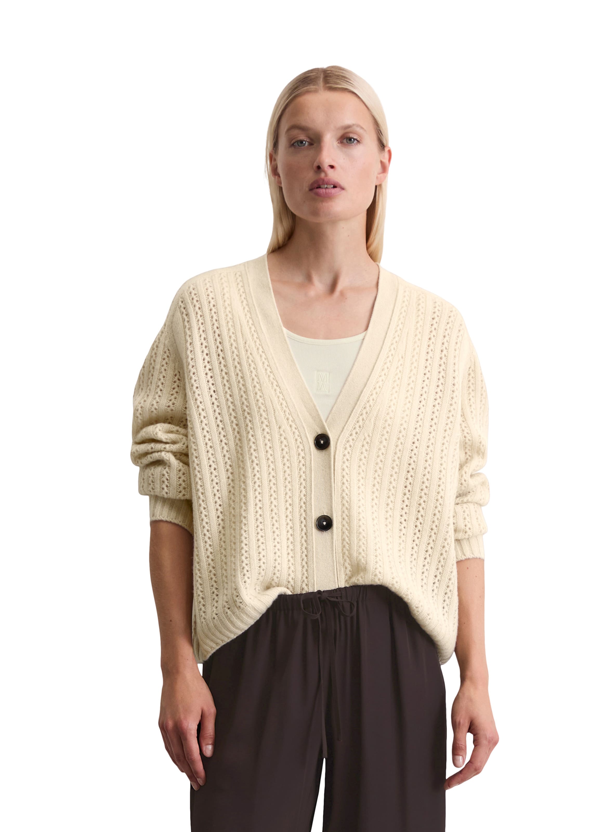 Marc O'Polo Knit cardigan in Beige: front