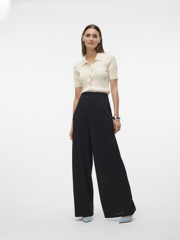 VERO MODA Wide Leg Bukser med lægfolder i sort