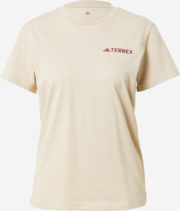 ADIDAS TERREX Performance Shirt 'Graphic Mtn' in Beige: front