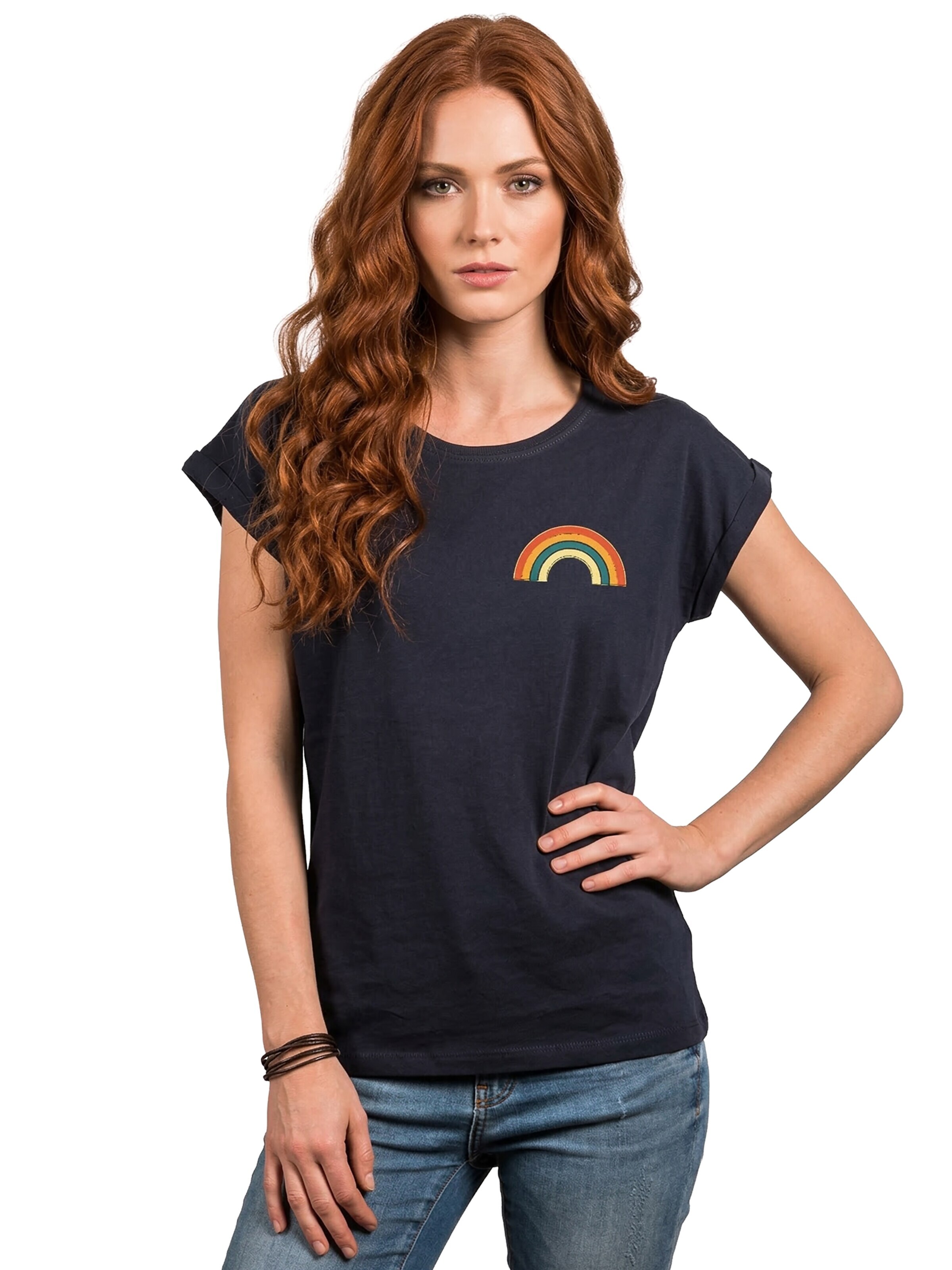MAKAYA Shirt 'Rainbow'‌‌‌‌‌‌‌‌ in Blau: Vorderseite