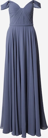 Robe de soirée mascara en bleu : devant