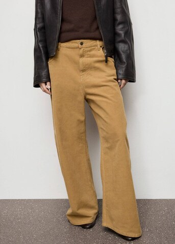 MANGO Wide Leg Jeans 'Newmaca' in Braun