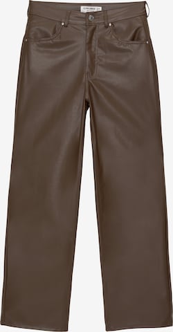 Pull&BearWide Leg/ Široke nogavice Hlače - smeđa boja: prednji dio