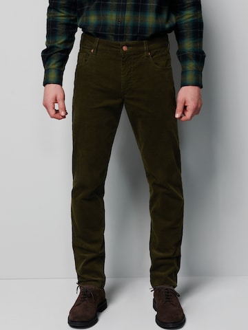 MEYER Slimfit Broek in Groen: voorkant