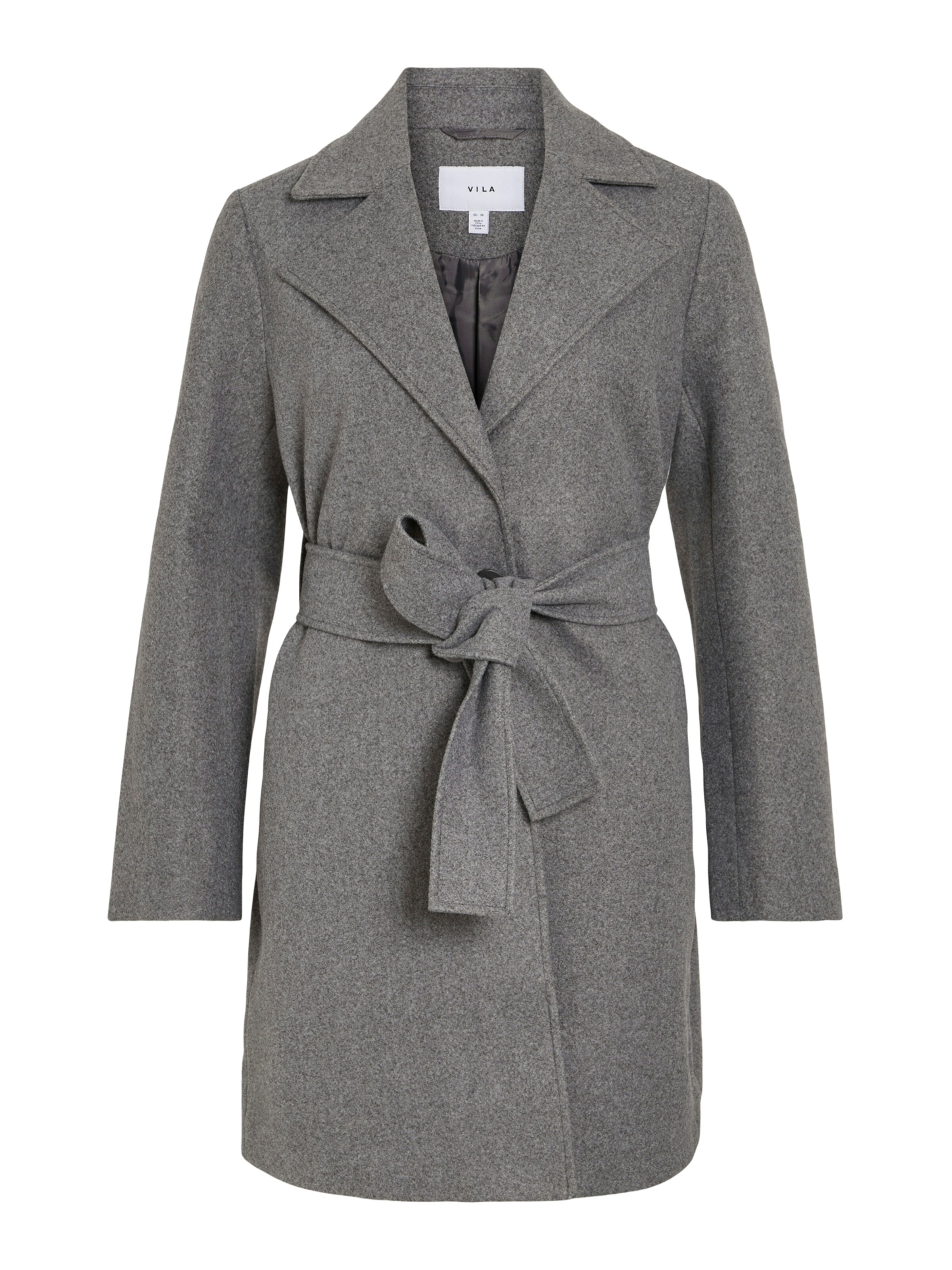 VILA Between-seasons coat in Grey: front