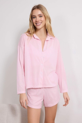 Trendyol Short Pajama Set in Pink: front