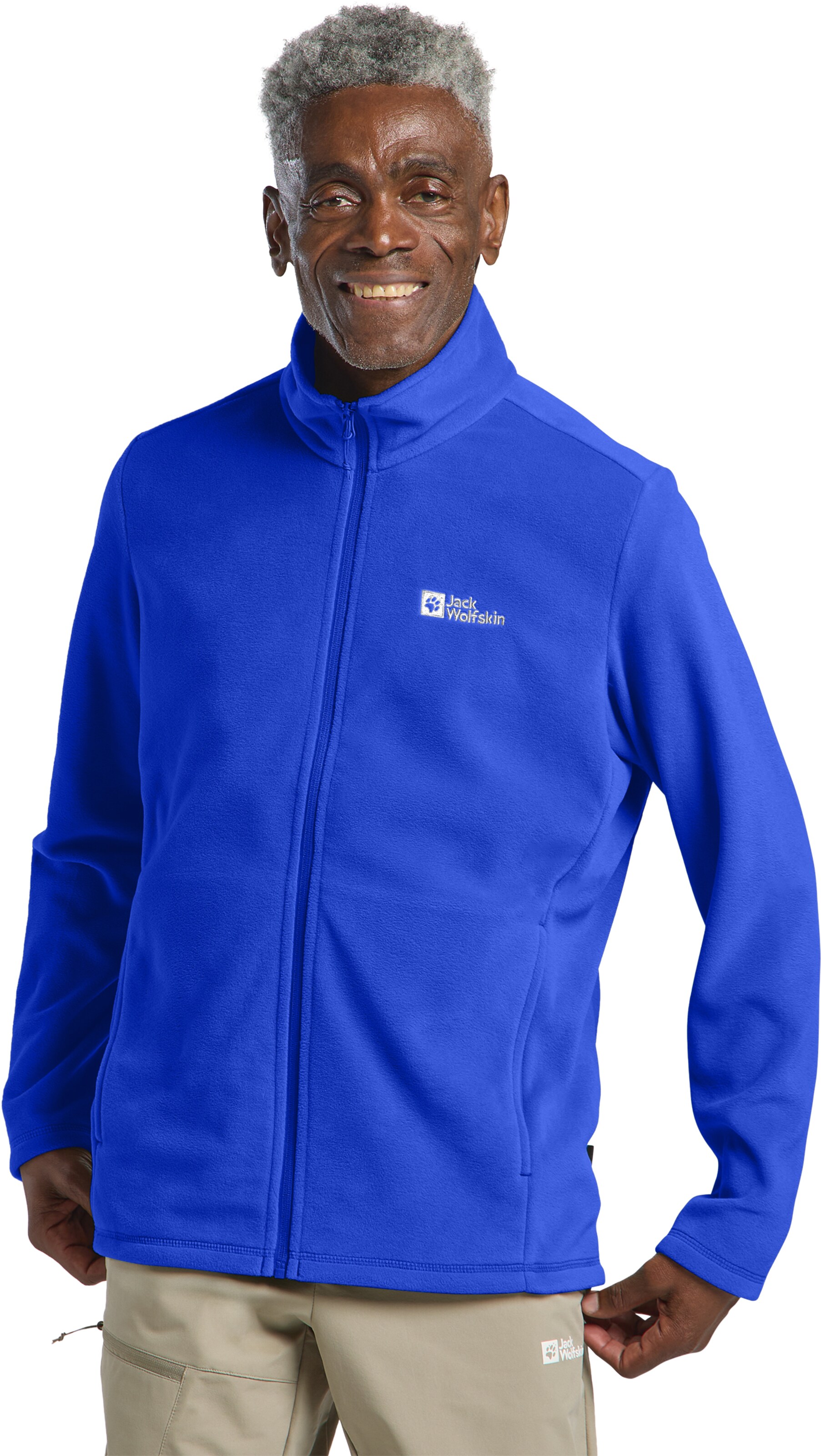 JACK WOLFSKIN Athletic Fleece Jacket 'Taunus' in Blue: front