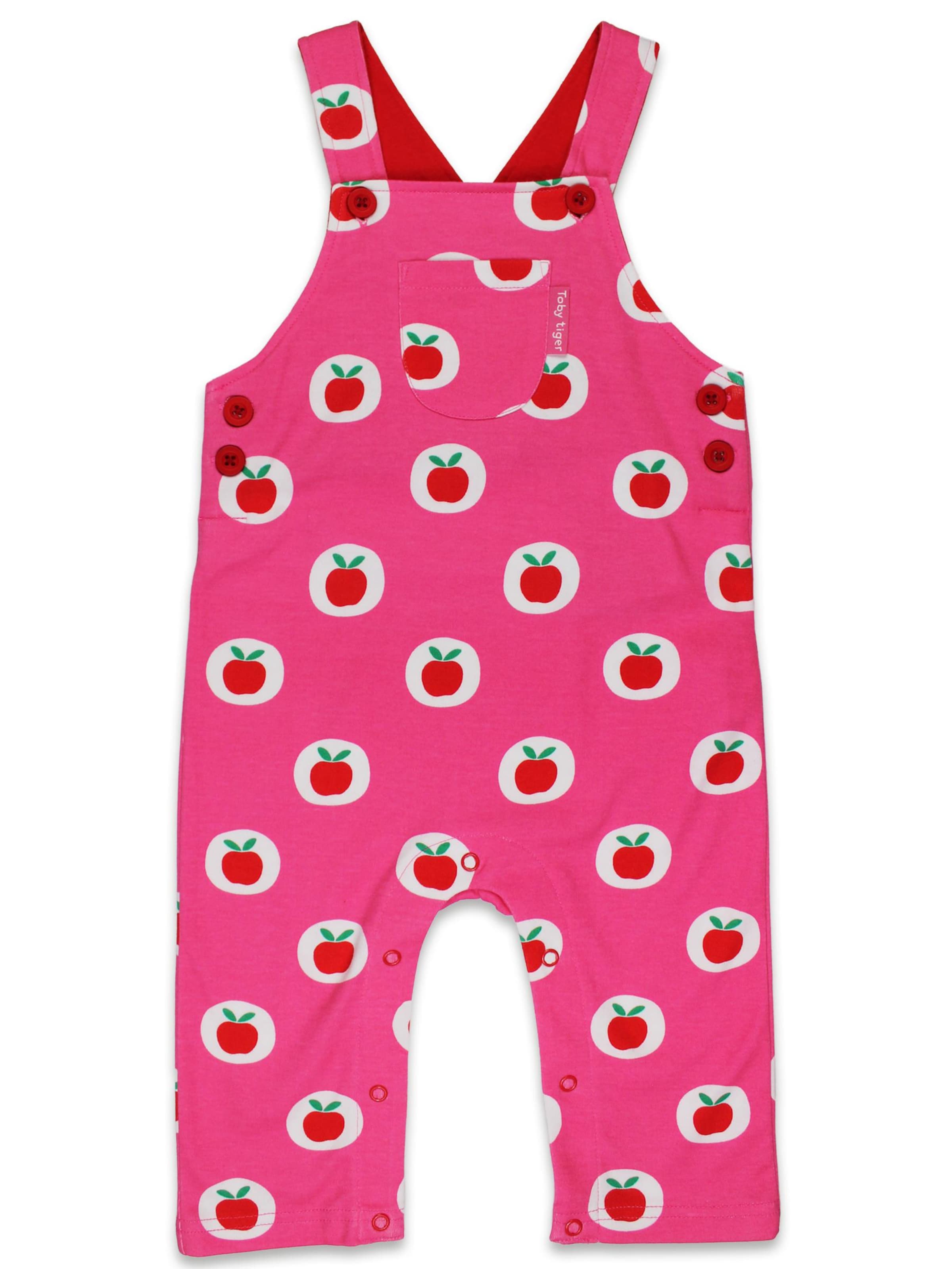 Toby Tiger Regular Overalls 'Apfel' in Pink: front