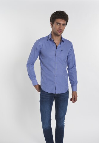 DENIM CULTURE Regular fit Button Up Shirt 'ALEXANDER' in Blue: front