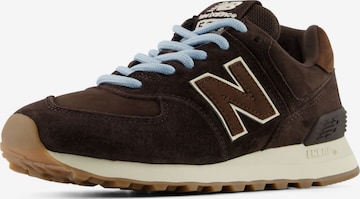 Baskets basses '574' new balance en marron : devant