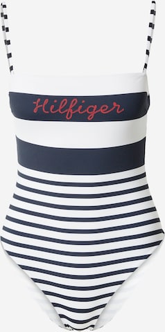 TOMMY HILFIGER T-shirt сутиен Бански костюм в синьо: отпред