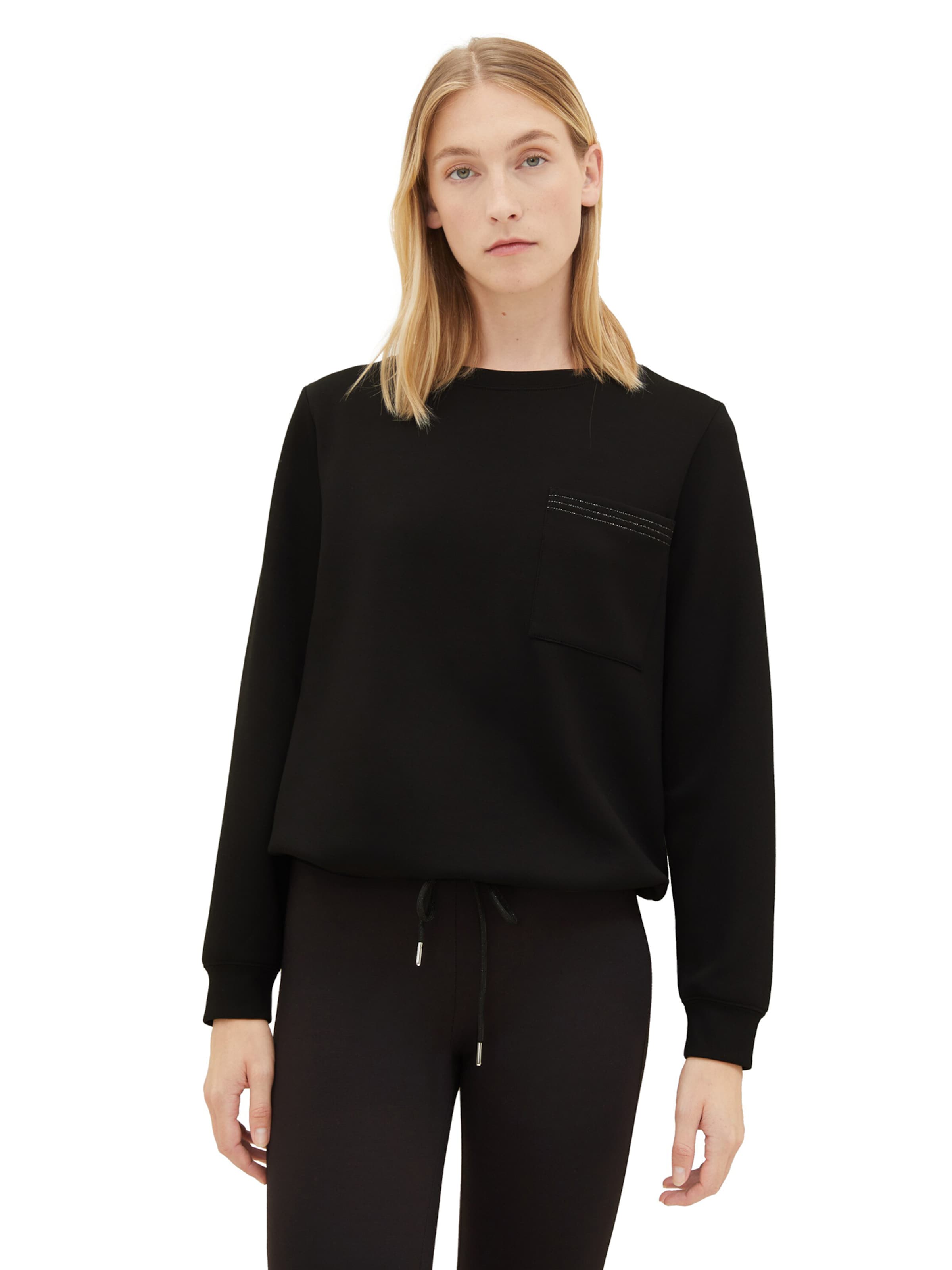 TOM TAILOR Свитшот в Черный: спереди