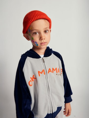 Maru + Bo Sweatshirt 'VELOUR SLEEVE ZIP-UP HOODIE' i sort