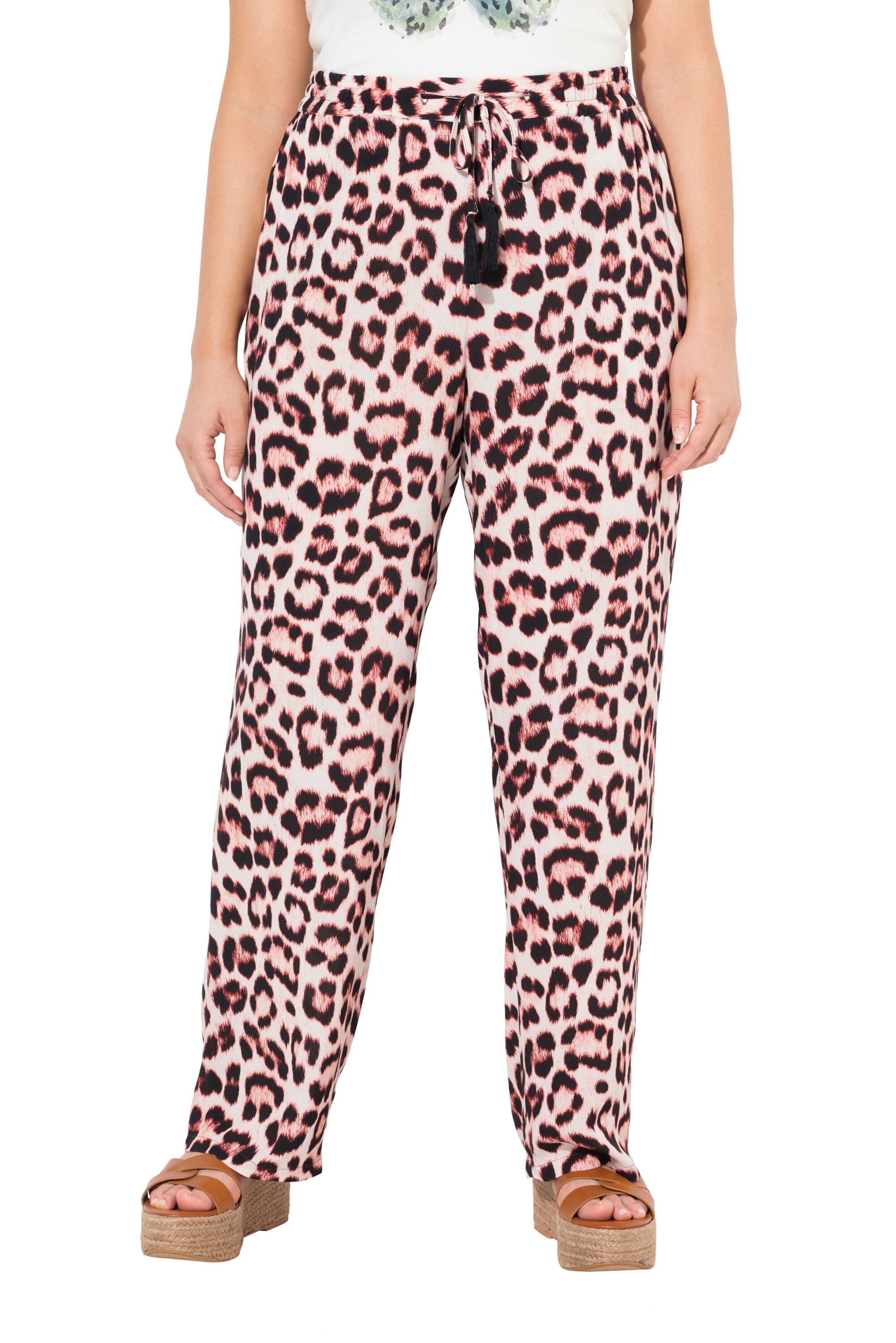 Ulla Popken Loosefit Hose in Weiß: Vorderseite