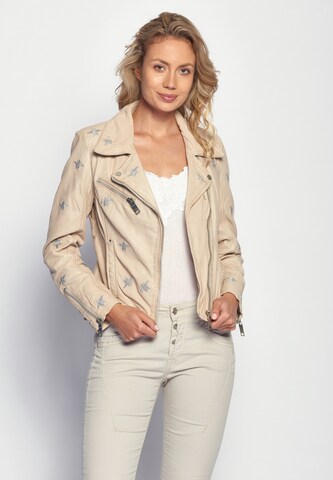 Maze Bikerjacke ' Blackridge ' in Beige: predná strana