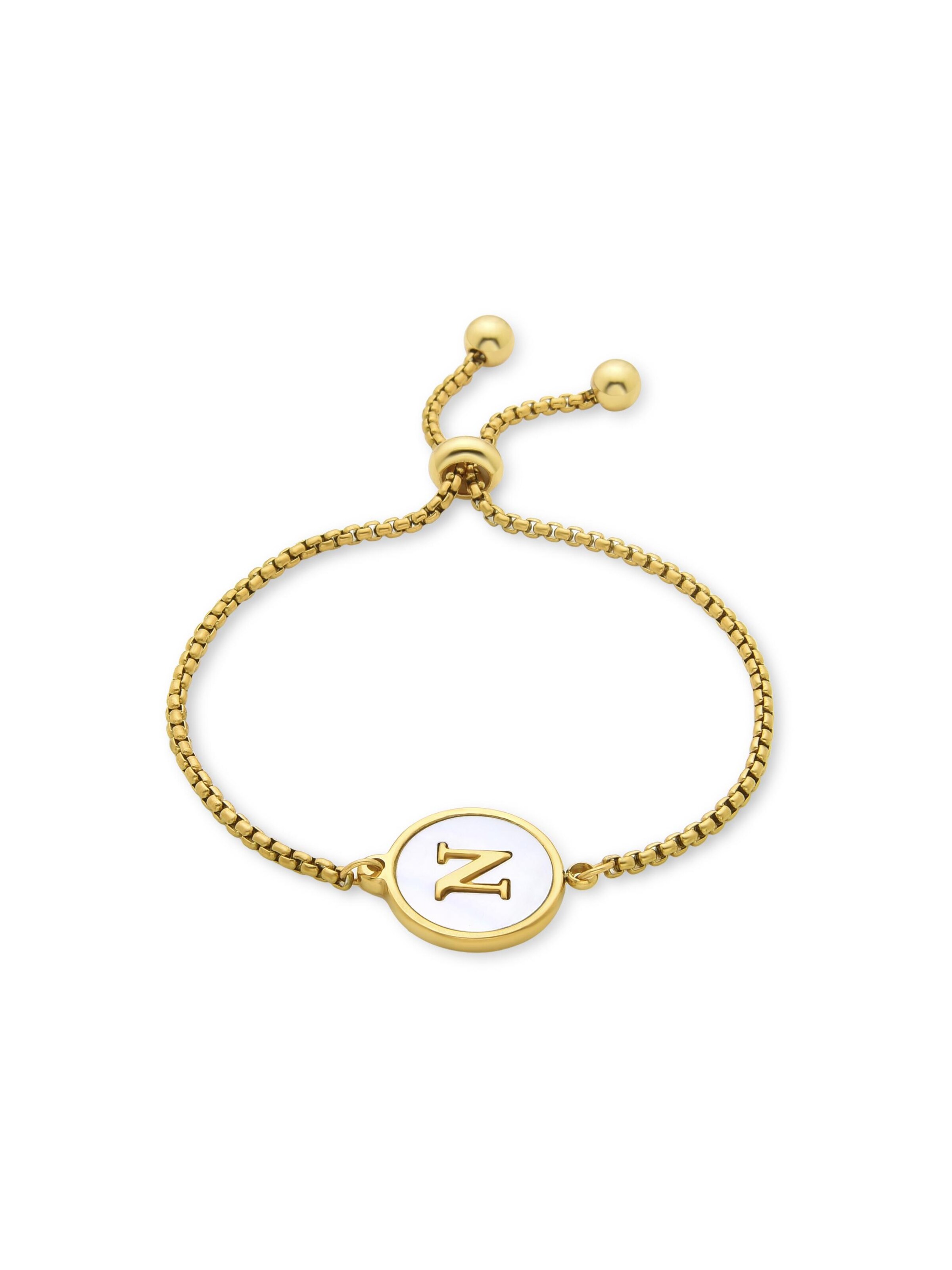 Braccialetto 'Alphabet' di Luxenter in oro: frontale