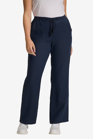 Ulla Popken Loosefit Broek in Blauw: voorkant