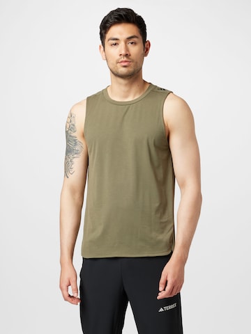 ADIDAS PERFORMANCE - Camisa funcionais 'Designed For Training Workout' em verde: frente