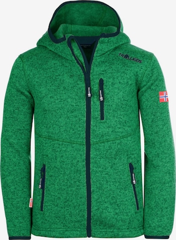 TROLLKIDS Fleece Jacket in Green: front