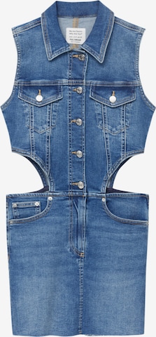 Pull&Bear Jurk in Blauw: voorkant