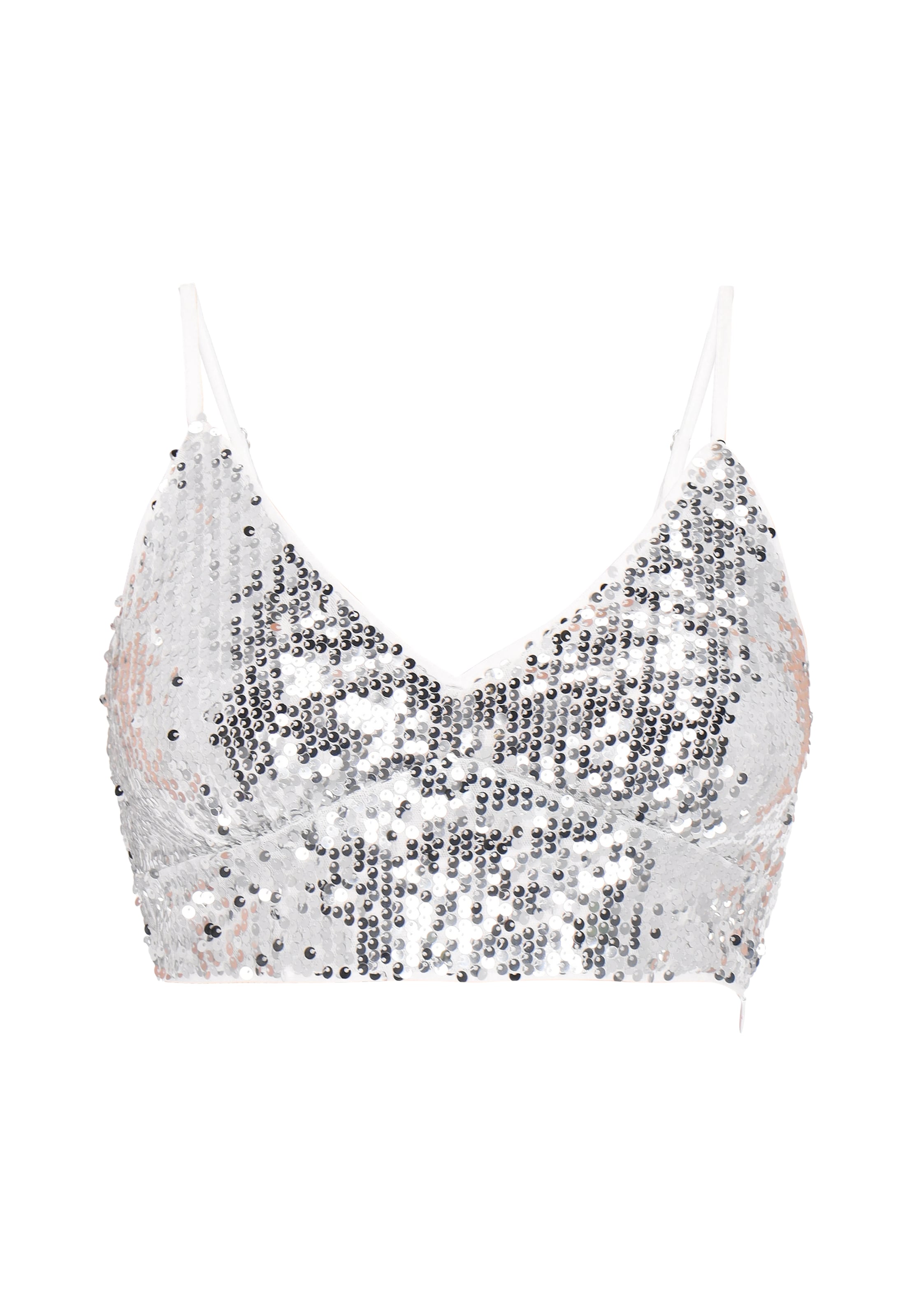 myMo at night Top in Silver: front