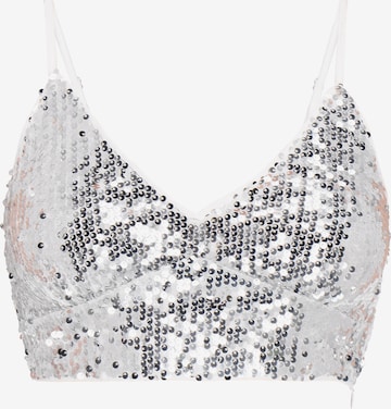 myMo at night Top in Silber: Vorderseite