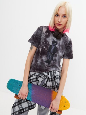 Cat e Lolette Shirt 'Rocker Cat' in Grey
