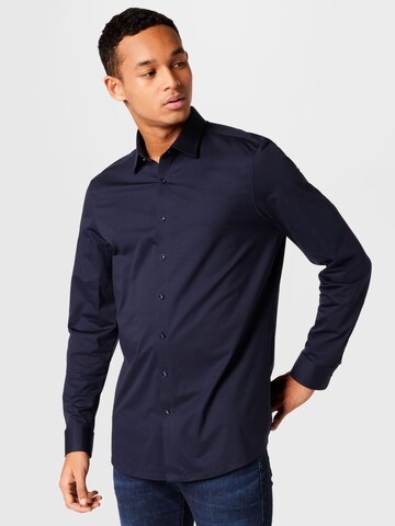 Coupe slim Chemise OLYMP en bleu : devant