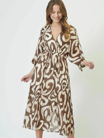 Robe 'Katherine' co'couture en beige : devant