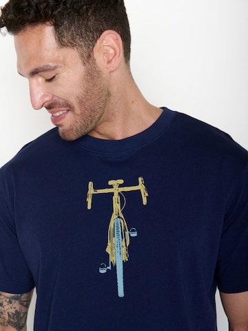 GREENBOMB Shirt 'Fusion Bike Front Stamp' in Blauw