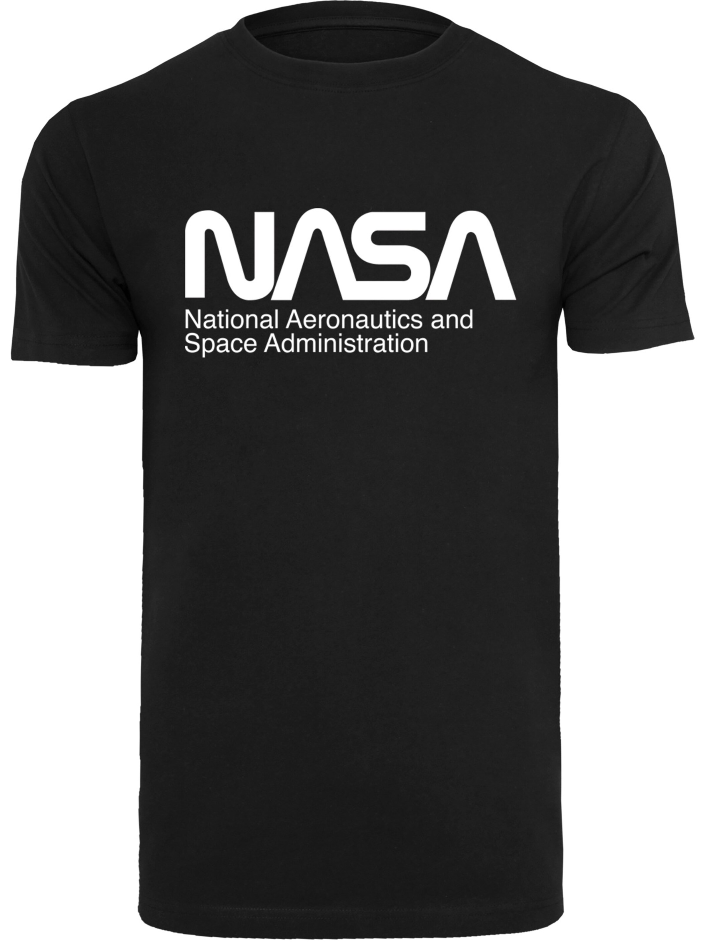 F4NT4STIC Shirt 'Nasa Aeronautics And Space' in Black: front