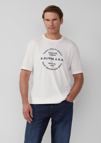 s.Oliver Men Tall Sizes Shirt in White: front