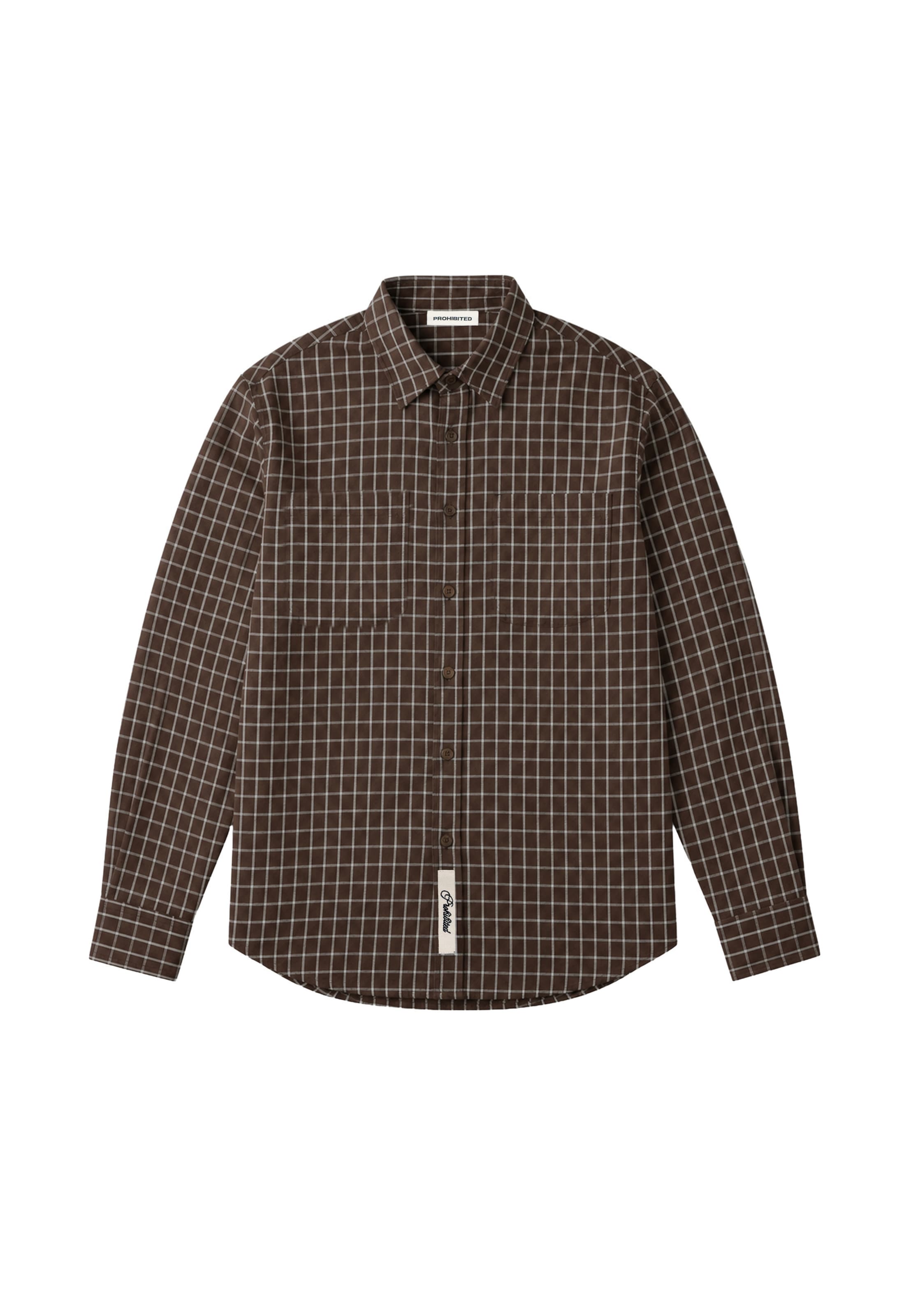 Prohibited Button Up Shirt in Brown: front