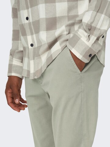 Only & Sons - Regular Calças chino 'EDGE' em verde