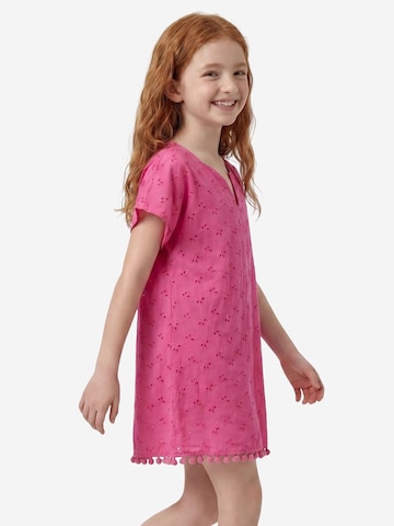 PentiHaljina 'PENTI Kaftan mit floraler Stickerei und Pompons' - roza boja: prednji dio