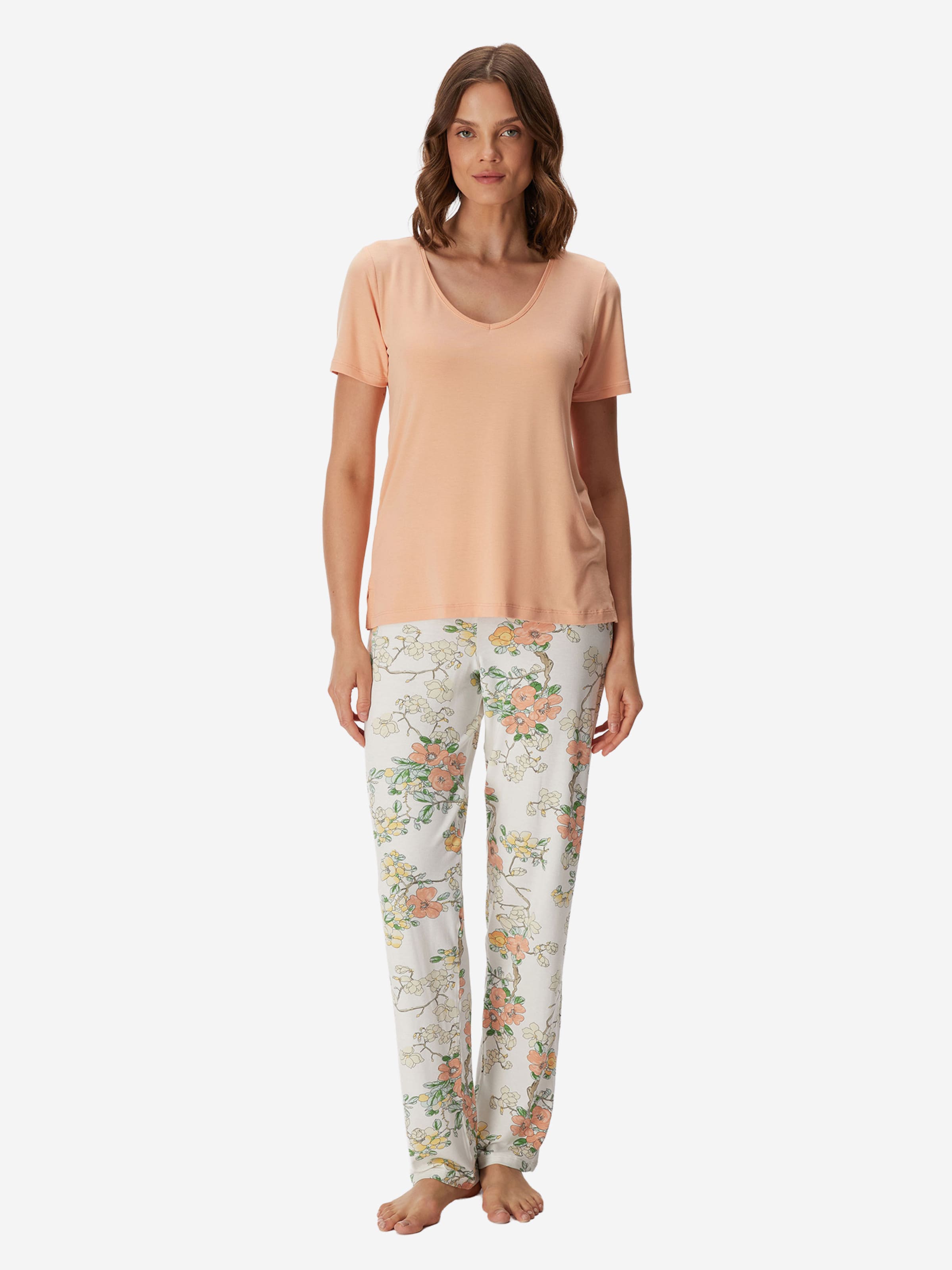 Goldenbay - Pijama 'Begonia' em laranja: frente