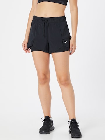 NIKE Regular Workout Pants in Black: front