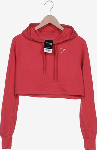 GYMSHARK Sweatshirt & Zip-Up Hoodie in S in Red: front
