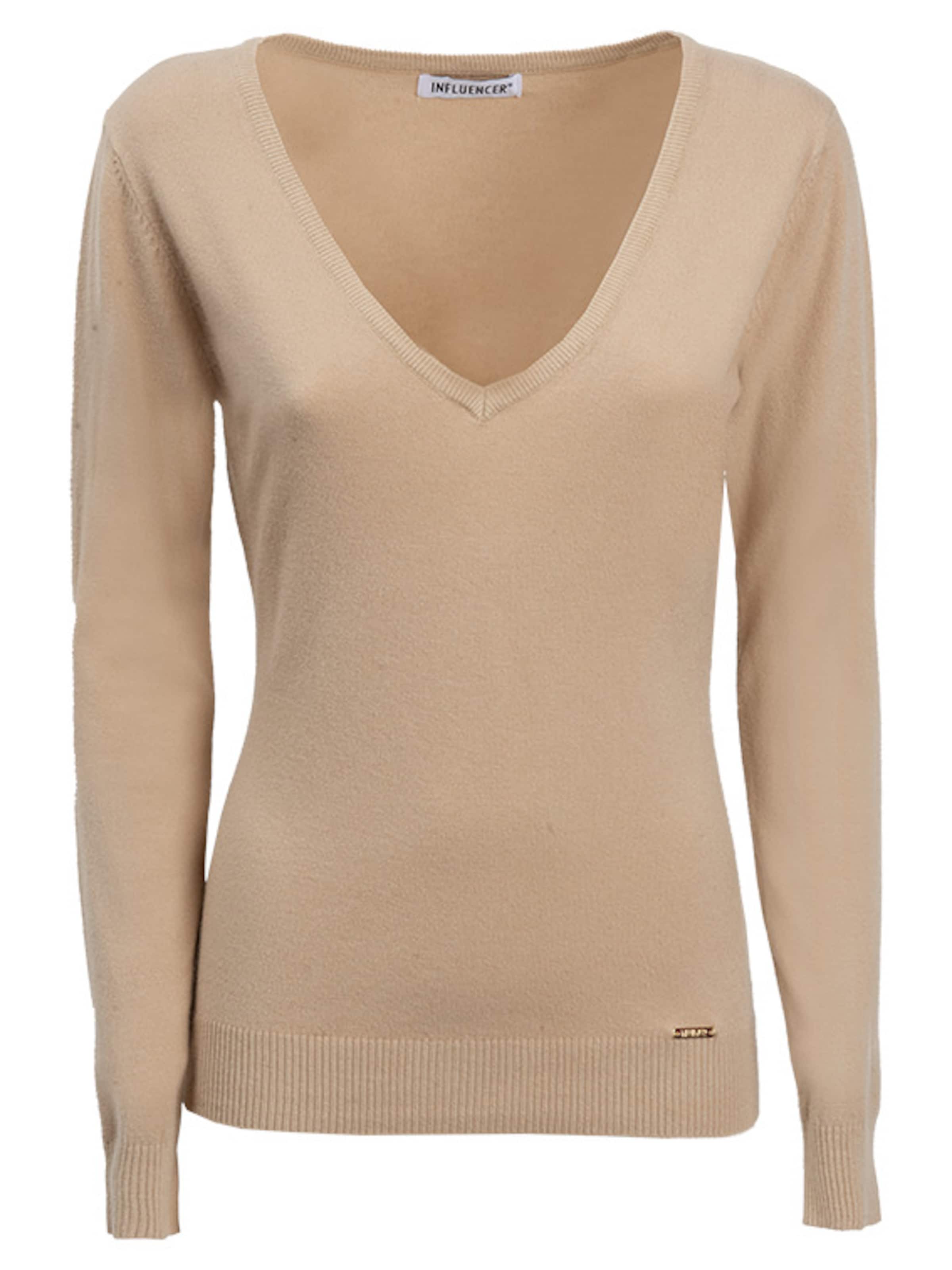 Influencer - Pullover em bege: frente
