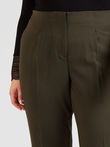 Vero Moda Curve Tapered Trousers with creases 'ISABEL' in Green