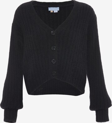 Poomi Knit Cardigan in Black: front