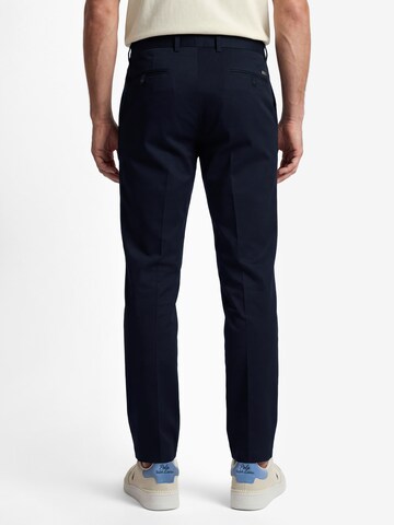 bugatti Tapered Pleat-Front Pants in Blue