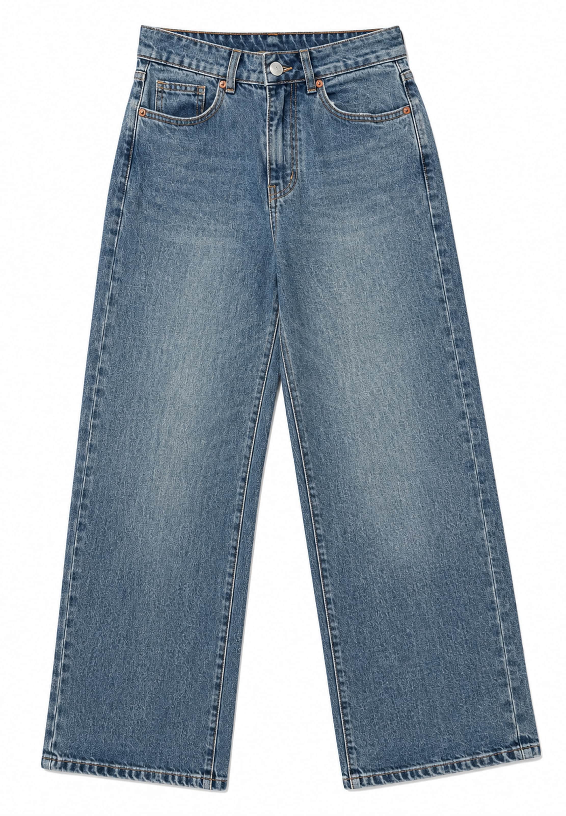 Wide leg Jeans di Elara in blu: frontale